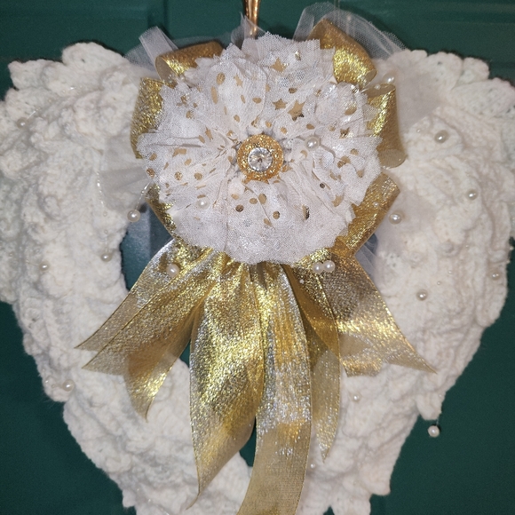 Handmade Angel Wings Wall Door Wreath - Picture 4 of 6